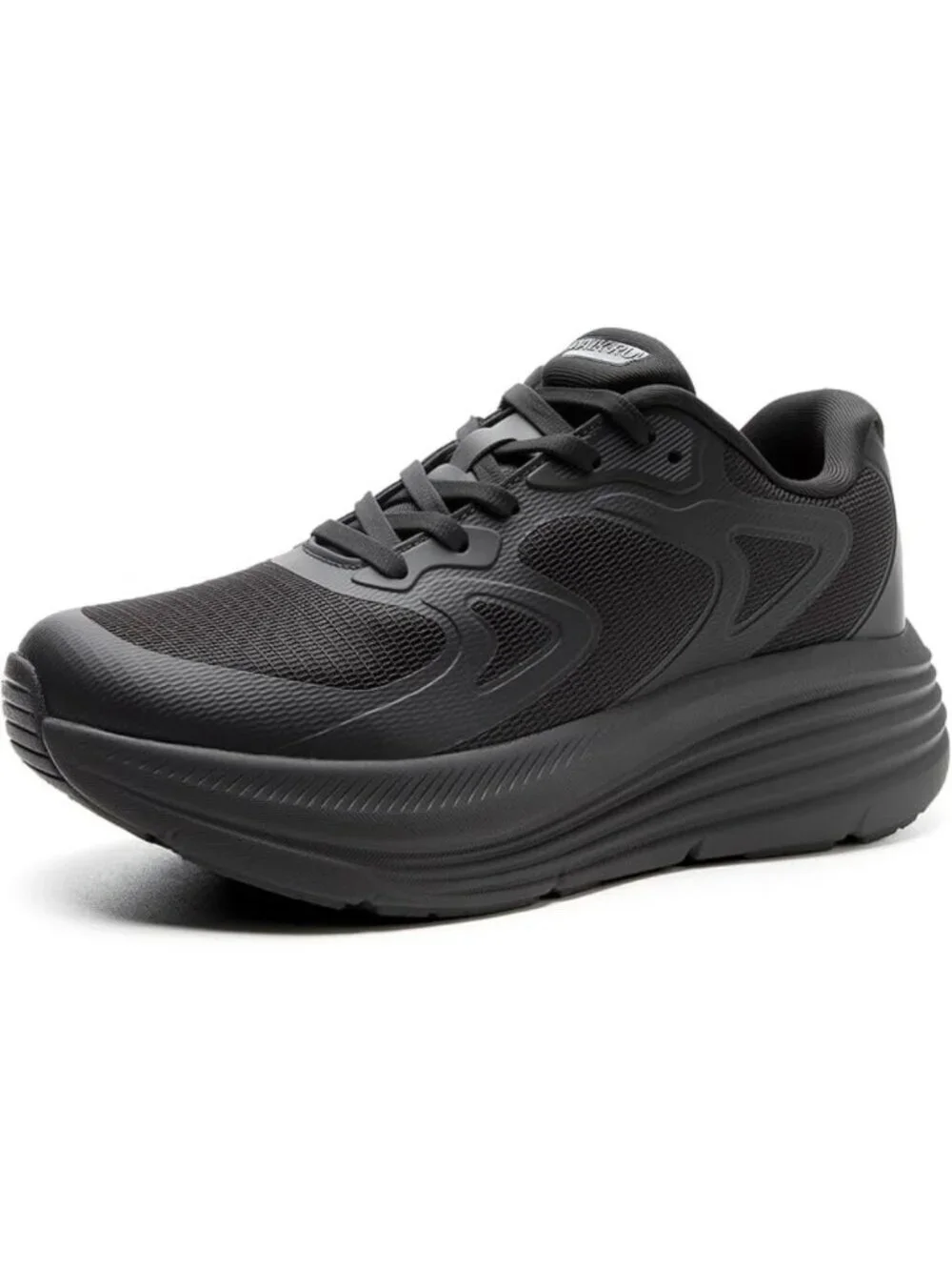 Women's All Black Fort Walking Shoes Tennis, Max Cushioning Running Sneakers